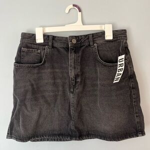Urban Outfitters Black Washed Denim Mini Skirt